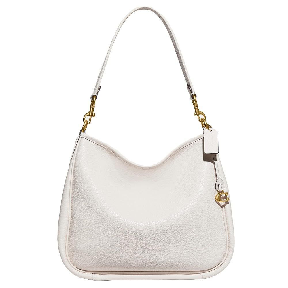 Coach Cary Soft Pebble Leather Shoulder Bag Brass/Chalk CC435